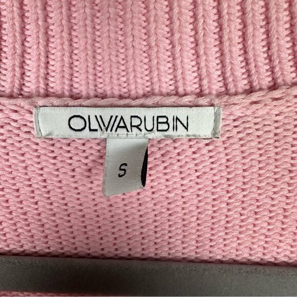 Olivia Rubin Intarsia Heart Flora Pink Cardigan Small - Picture 6 of 10